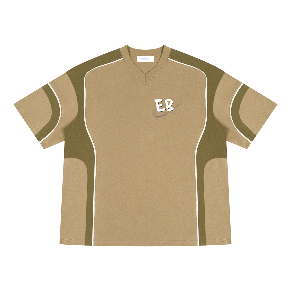 Unisex Color Block V-Neck T-Shirt
