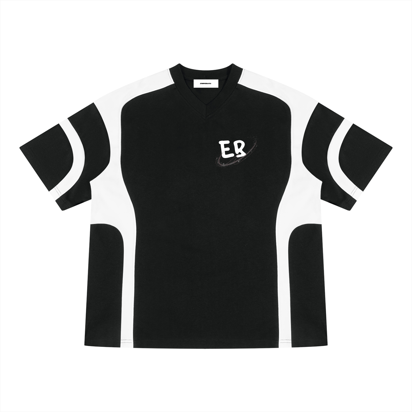 Unisex Color Block V-Neck T-Shirt