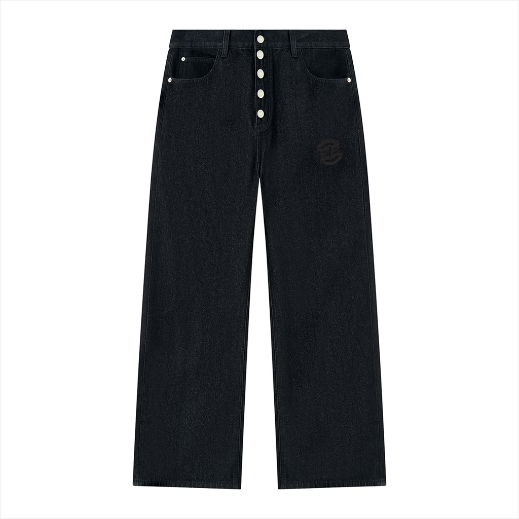 Men's Vintage Wash Wide Leg Denim Jeans